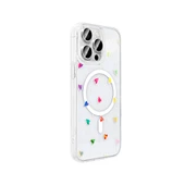 Apple iPhone 15 Pro Kılıf M-Safe Şarj Özellikli Şeffaf  Folk Sert Kapak thumbnail 3