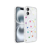 Apple iPhone 16 Plus Kılıf M-Safe Şarj Özellikli Şeffaf  Folk Sert Kapak thumbnail 1