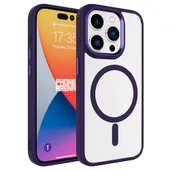 Apple iPhone 15 Pro Kılıf Wireless Şarj Özellikli  Krom M-safe Silikon Kapak thumbnail 2