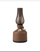 Vintage Şarjlı Gece Lambası &KAHVERENGİ Hava Nemlendirici Buhar Makinesi 280ml - 2