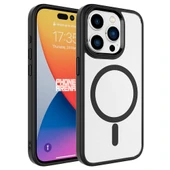 Apple iPhone 15 Pro Kılıf Wireless Şarj Özellikli  Krom M-safe Silikon Kapak thumbnail 1