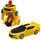 Kutulu Pilli Robot Olan Araba 16 cm Dönüşebilen Işıklı ve Sesli Oyuncak - 1