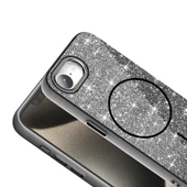 Apple iPhone 16E Kılıf M-safe Şarj Özellikli Parlayan Simli  Okso Kapak thumbnail 4