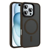 Apple iPhone 16 Pro Kılıf Mat Arka Yüzey Wireless Şarj Özellikli  Flet M-safe Kapak thumbnail 1