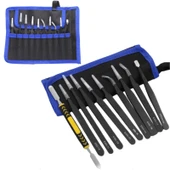 10 parça Cımbız Seti Telefon Tablet PC PS Saat Tamir Cımbızları - Tamir Cımbız seti + Çanta Hediye - 1