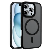 Apple iPhone 16 Pro Kılıf Mat Arka Yüzey Wireless Şarj Özellikli  Flet M-safe Kapak thumbnail 1