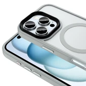 Apple iPhone 16 Pro Kılıf Mat Arka Yüzey Wireless Şarj Özellikli  Flet M-safe Kapak thumbnail 6