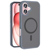 Apple iPhone 16 Plus Kılıf M-safe Şarj Özellikli Mat Arka Yüzey  Sio Kapak thumbnail 1