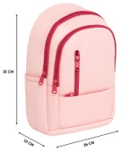 Yuga Suni Deri Dört Gözlü Sırt Çantası Pembe - 6