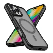 Apple iPhone 16 Pro Max Kılıf M-safe Şarj Özellikli Renkli Kenar Airbag Şeritli  Lamer Kapak thumbnail 1