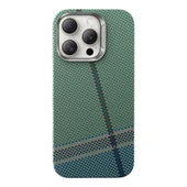 Apple iPhone 16 Pro Max Kılıf M-safe Şarj Özellikli Karbon Fiber Tasarımlı Benks Passion Green ArmorAir Kevlar Kapak thumbnail 1