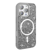 Apple iPhone 16 Pro Max Kılıf Pırlanta Tasarımlı M-safe Şarj Özellikli  Mozaik Silikon Kapak thumbnail 1