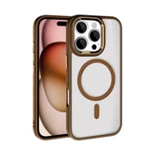 Apple iPhone 16 Pro Kılıf Wireless Şarj Özellikli  Krom M-safe Silikon Kapak thumbnail 1