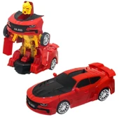Kutulu Pilli Robot Olan Araba 16 cm Dönüşebilen Işıklı ve Sesli Oyuncak - 1