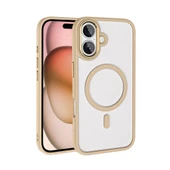 Apple iPhone 16 Plus Kılıf Wireless Şarj Özellikli  Krom M-safe Silikon Kapak thumbnail 2