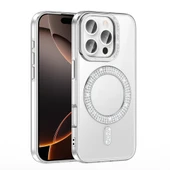 Apple iPhone 16 Pro Kılıf Pırlanta Taş Tasarımlı M-safe Şarj Özellikli  Karetta Silikon Kapak thumbnail 3