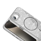 Apple iPhone 16E Kılıf M-safe Şarj Özellikli Parlayan Simli  Okso Kapak thumbnail 6