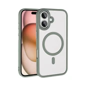 Apple iPhone 16 Plus Kılıf Wireless Şarj Özellikli  Krom M-safe Silikon Kapak thumbnail 1