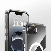 Apple iPhone 16E Kılıf M-safe Şarj Özellikli Şeffaf Sert PC  Embos Kapak thumbnail 5