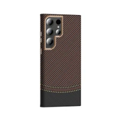 Galaxy S23 Ultra Kılıf M-safe Şarj Özellikli Karbon Fiber Görünümlü  Gros Kapak thumbnail 3