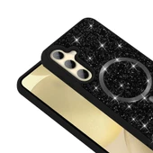 Galaxy S24 FE Kılıf Pırlanta Tasarımlı M-safe Şarj Özellikli  Mozaik Silikon Kapak thumbnail 4