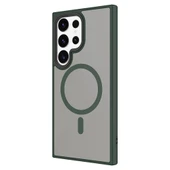 Galaxy S24 Ultra Kılıf Sert PC Arka Yüzey Wireless Şarj Özellikli  Flet M-safe Kapak thumbnail 5