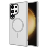 Galaxy S24 Ultra Kılıf Sert PC Arka Yüzey Wireless Şarj Özellikli  Flet M-safe Kapak thumbnail 1