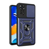 Xiaomi Redmi Note 11 Pro 4G Kılıf Magnetik Standlı Kamera Korumalı  Sürgülü Vega Kapak thumbnail 1