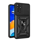 Xiaomi Redmi Note 11 Pro 4G Kılıf Magnetik Standlı Kamera Korumalı  Sürgülü Vega Kapak thumbnail 2