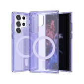 Galaxy S23 Ultra Kılıf M-safe Şarj Özellikli Parlayan Simli Saydam Renkli  Allstar Kapak thumbnail 2