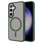 Galaxy S24 Kılıf Sert PC Arka Yüzey Wireless Şarj Özellikli  Flet M-safe Kapak thumbnail 1