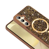 Galaxy S24 FE Kılıf Pırlanta Tasarımlı M-safe Şarj Özellikli  Mozaik Silikon Kapak thumbnail 6