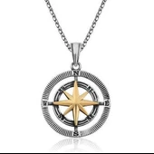 Supertrend Gümüş Pusula Unisex Kolye thumbnail 1