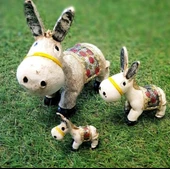 3 LÜ SEVİMLİ EŞEK AİLESİ DEKORATİF OBJE BİBLO - 3