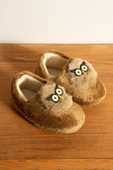 Albishoes Erkek Çocuk Panduf Ev Patiği Pamuk Astarlı Baykuş Figür Ev Kreş Ayakkabısı Sevimli Baykuş - 3