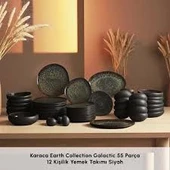 Karaca Earth Collection Galactic 55 Parça 12 Kişilik Yemek Takımı Siyah - 1