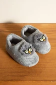 Albishoes Erkek Çocuk Panduf Ev Patiği Pamuk Astarlı Baykuş Figür Ev Kreş Ayakkabısı Sevimli Baykuş - 3