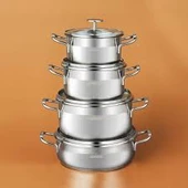 Karaca Arven İndüksiyon Tabanlı 8 Parça Çelik Tencere Seti - 1