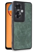 Oppo Reno 11F Kılıf Aras Deri Kapak - Koyu Yeşil - 2