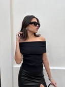 Madonna yaka sıfır kol bluz thumbnail 1