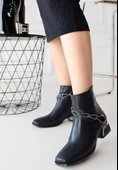 Roxani Siyah Cilt Topuklu Bot thumbnail 1
