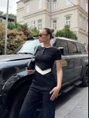 Düğme yakalı siyah alt üst takım s3943 thumbnail 6