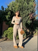 Fitilli prenses kol alt üst takım bej thumbnail 2