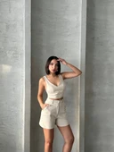 Şortlu keten takım s255014 thumbnail 6