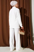 Gömlek Yaka Fitilli Salaş İkili Takım beyaz thumbnail 4