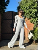 Fitilli prenses kol alt üst takım gri thumbnail 3