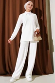 Gömlek Yaka Fitilli Salaş İkili Takım beyaz thumbnail 1