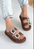 Juana Taba Nubuk Taşlı Terlik thumbnail 1