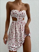 Straplez elbise baskılı thumbnail 2