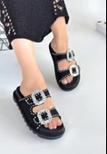 Juana Siyah Nubuk Taşlı Terlik thumbnail 2